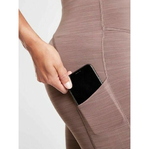 Athleta Women's Ultimate Stash Pocket 7/8 Tight Size XS Almond Activewear Yoga - Picture 3 of 10